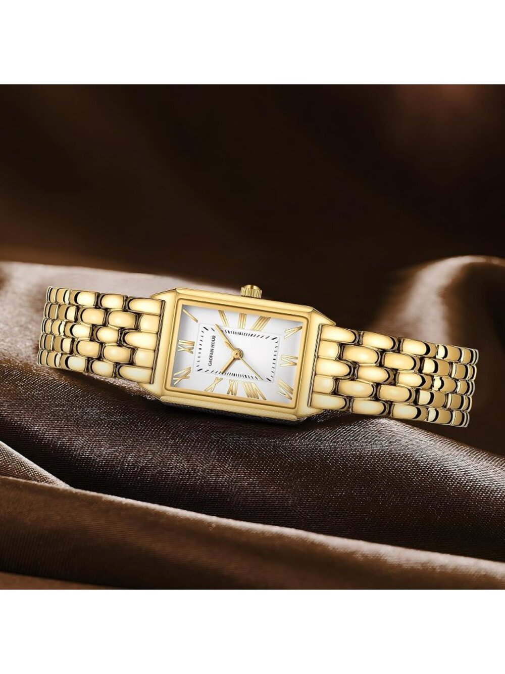 Elegant and Fashionable Design:this Square Case Women's Gold Watch Dial Design I - Picture 5 of 6